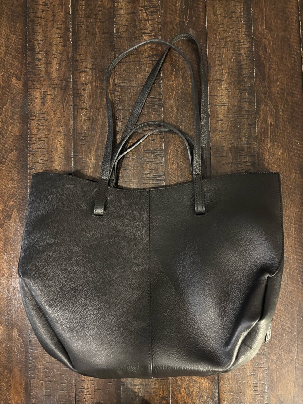 Black Leather Tote Bag Made in Italy - Picture 10 of 16